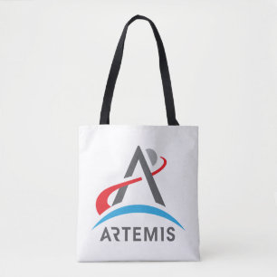 NASA Artemis Logo Rocket White Tote Bag