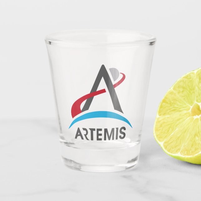 NASA Artemis Program Logo Mars 2024 Astronaut Shot Glass (Front)