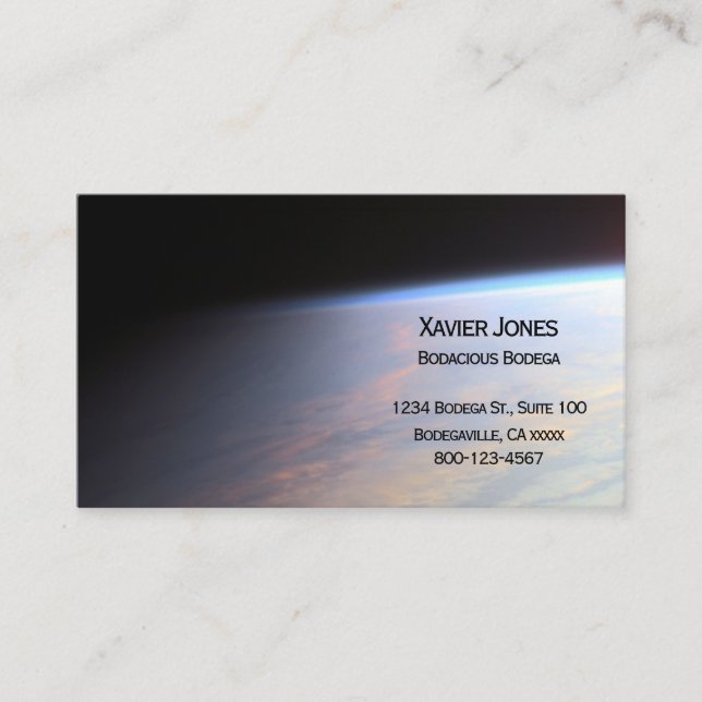 NASA Earth orbit personalised business card (Front)
