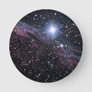 NASA ESA Veil nebula Round Clock