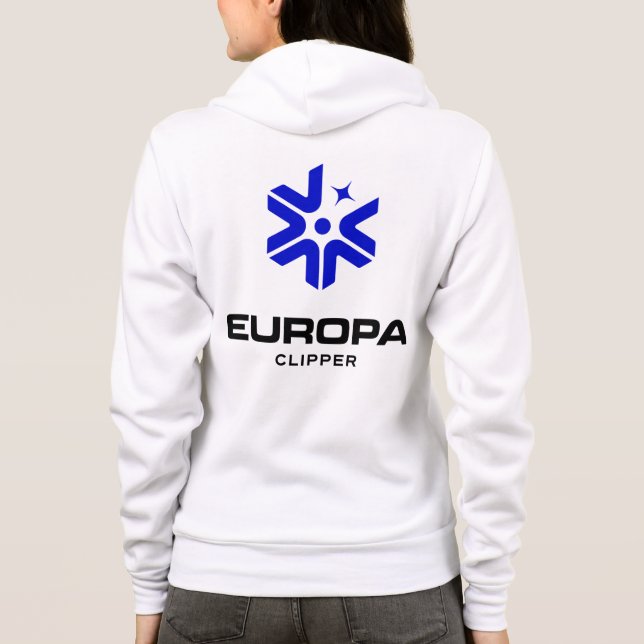 NASA Europa Clipper Logo Rocket White Women’s Hoodie (Back)