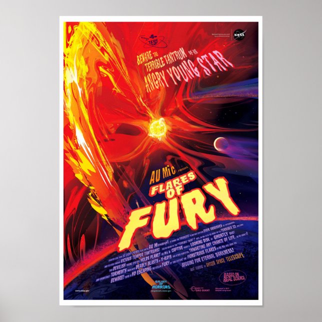 NASA Exoplanet Travel Bureau Flares of Fury Poster (Front)