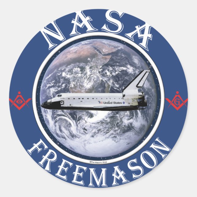 NASA  Freemason Classic Round Sticker (Front)