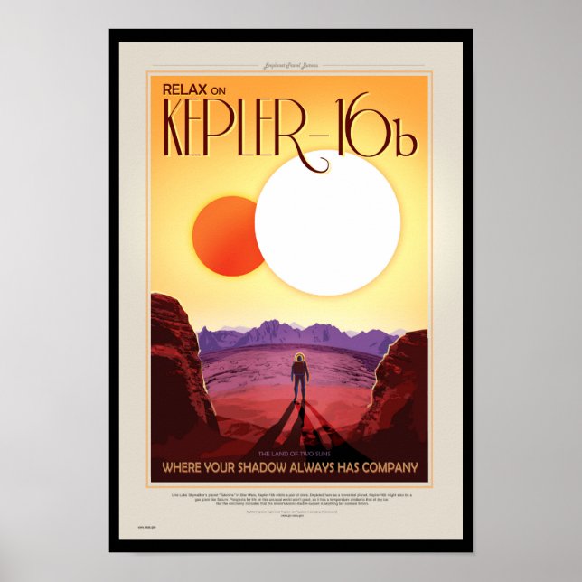 NASA Future Travel Poster - Relax on Kepler 16b (Front)