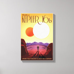 NASA Future Travel Poster - Relax on Kepler 16b Canvas Print