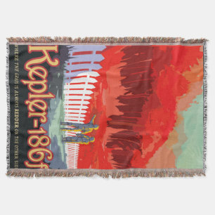 NASA Future Travel Sci Fi Poster - Kepler 186f Throw Blanket