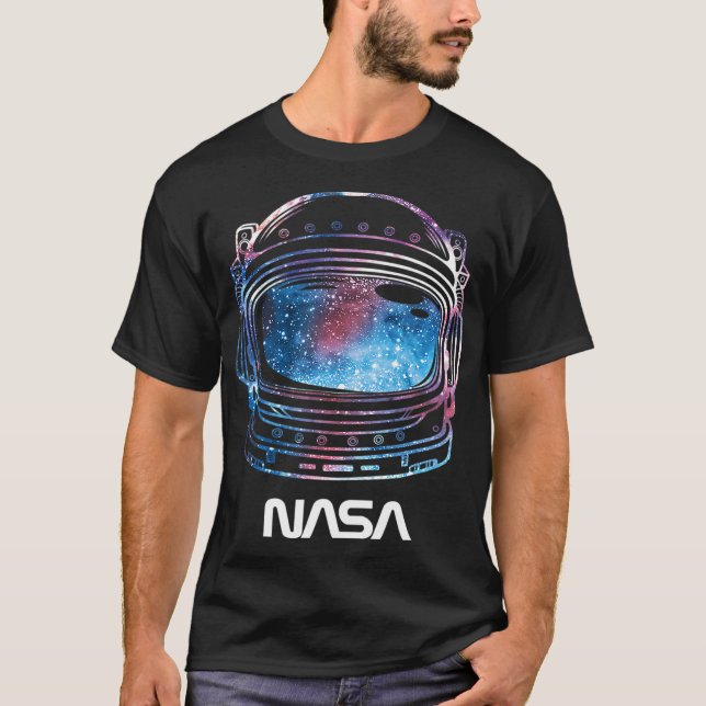 NASA Galaxy Lineart Fill Helmet T-Shirt (Front)