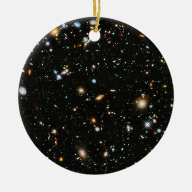 NASA Hubble Ultra Deep Field Galaxies Ceramic Tree Decoration (Front)