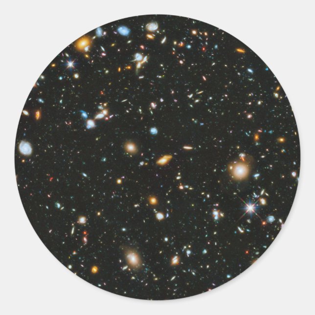 NASA Hubble Ultra Deep Field Galaxies Classic Round Sticker (Front)