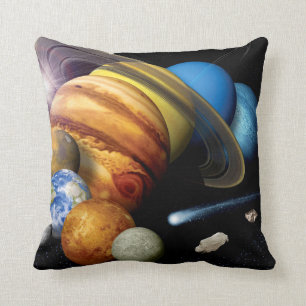 NASA JPL Solar System Planets Montage Space Photos Cushion