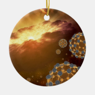 NASA Largest Molecule Buckyballs Ceramic Tree Decoration