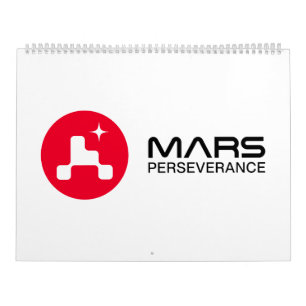 NASA Mars Perseverance Rover Logo Rocket White Calendar