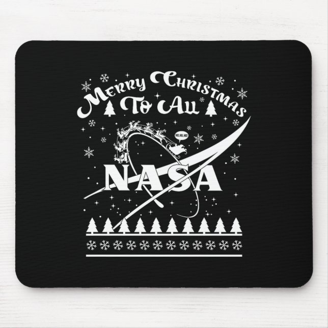 Nasa Merry Christmas To All Ugly Sweater Logo With Mouse Pad (Front)