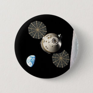 NASA Orion in Lunar Orbit 6 Cm Round Badge