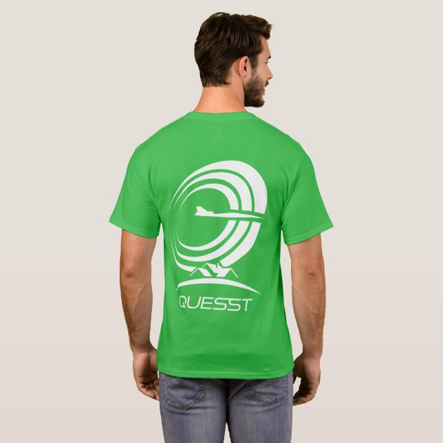 NASA Quesst One-Colour Logo Supersonic Green T-Shirt (Back Full)