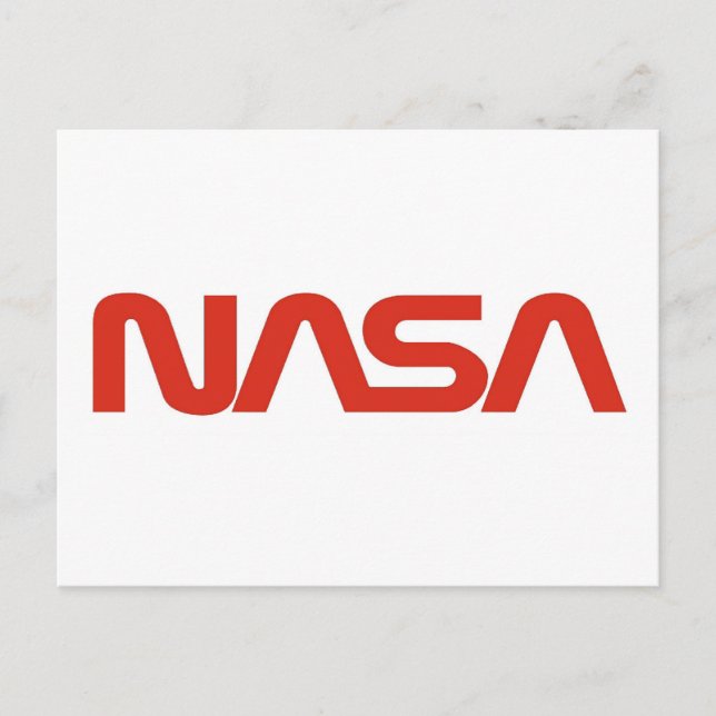 NASA Red Worm Logo Postcard (Front)