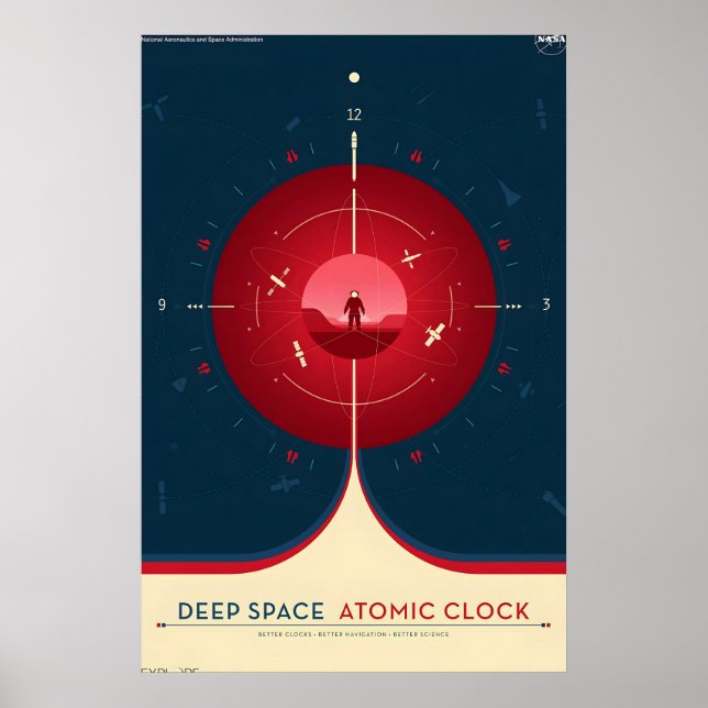 NASA Retro Style Travel Poster - Deep Space Atomic (Front)