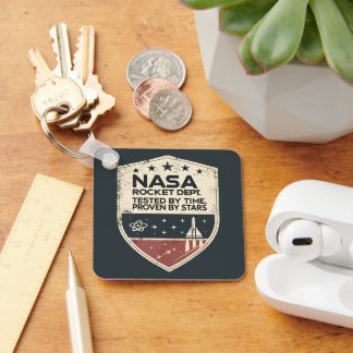 NASA Rocket Dept Tested by Time Proven by Stars Key Ring