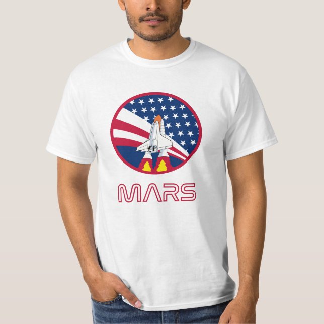 Nasa Rocket Ship Mars Space Travel Gift T-Shirt (Front)