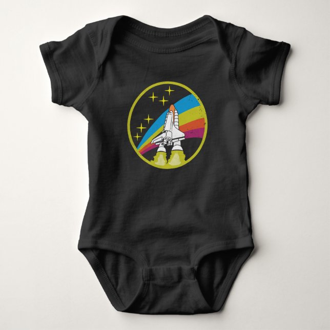 NASA Rocket Space Shuttle Baby Bodysuit (Front)