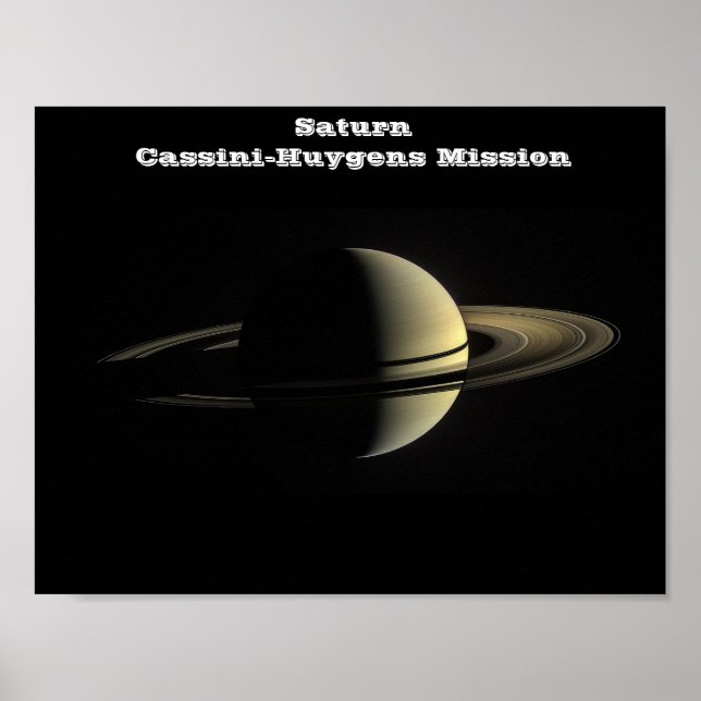 NASA Saturn by the Cassini-Huygens Mission Poster (Front)