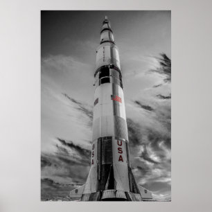 NASA Saturn V - USA Colour Splash Poster