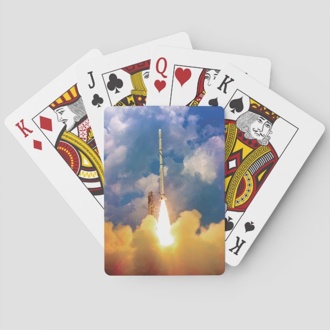 NASA Scout Rocket Launch Liftoff Playing Cards (Back)