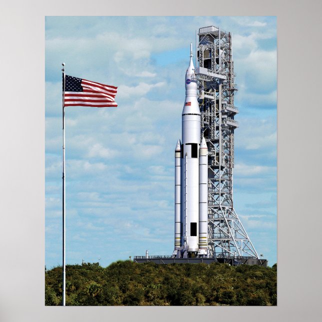 NASA SLS Space Launch System Rocket Launchpad Poster (Front)