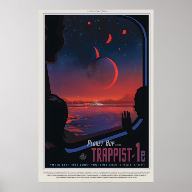 Nasa Space Poster, Retro Wall Art, Space Travel Poster (Front)