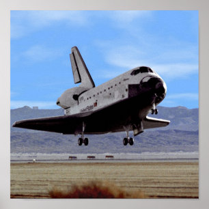 NASA Space Shuttle Atlantis Landing Edwards AFB Poster