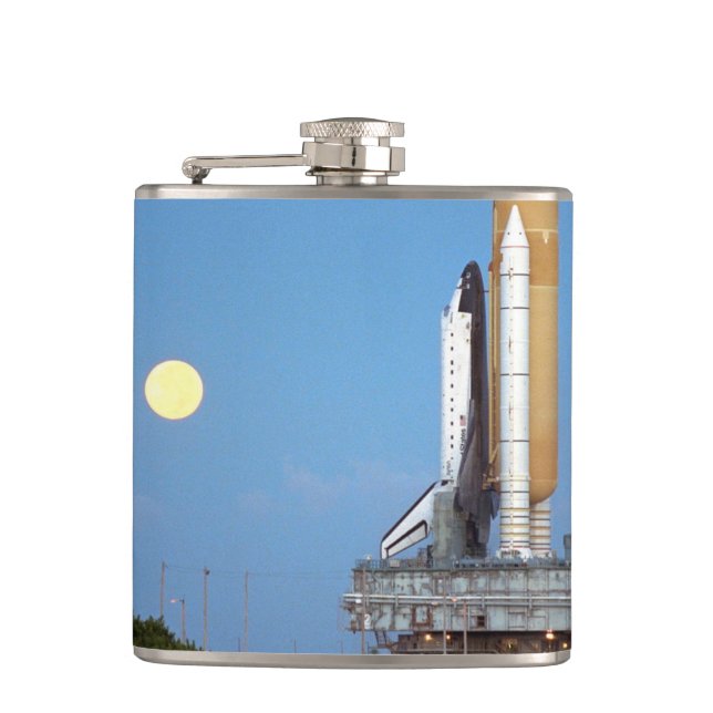 NASA Space Shuttle Atlantis STS-86 Launch Rollout Hip Flask (Front)