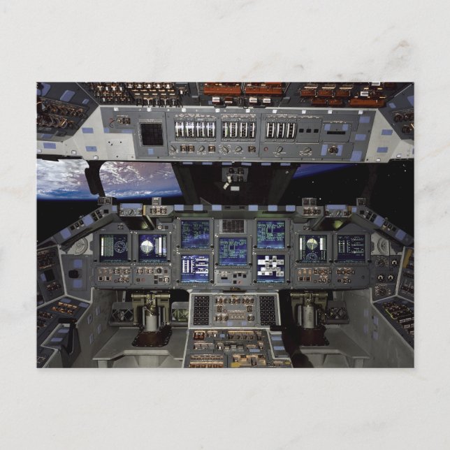 NASA Space Shuttle Cockpit Earth Orbit Window View Postcard (Front)