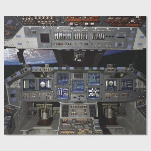 NASA Space Shuttle Cockpit Earth Orbit Window View Wrapping Paper