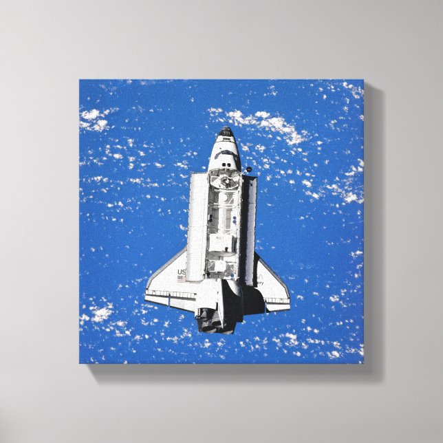 NASA Space Shuttle Discovery Earth Orbit Canvas Print (Front)