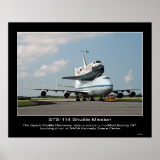 NASA Space Shuttle Discovery hitch ride on Boeing Poster