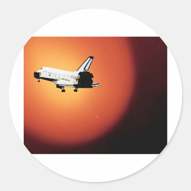 Nasa Space Shuttle Sun Classic Round Sticker (Front)