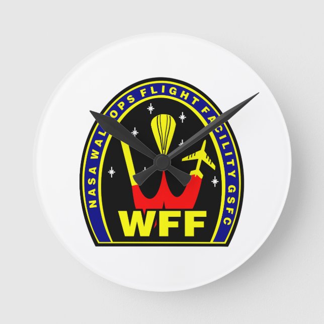 Nasa Wallops Flight Facility Insignia   Round Clock (Front)
