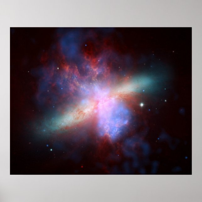 NASA - X-ray-Visible-Infrared Image of M82 Poster (Front)