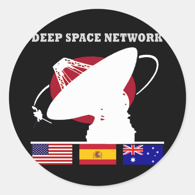 NASA's Deep Space Network Classic Round Sticker (Front)