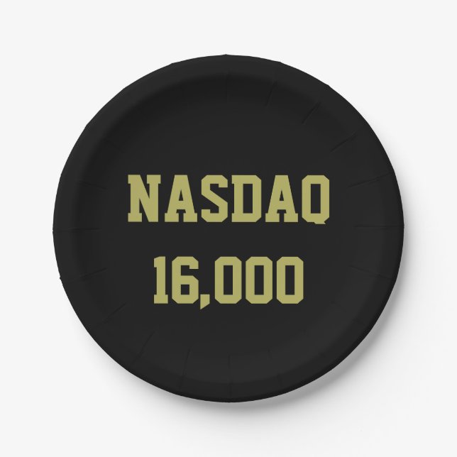 NASDAQ 16000 Stock Market Celebration Paper Plate (Front)