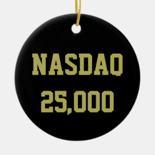 NASDAQ 25000 Stock Market Celebration Ceramic Tree Decoration