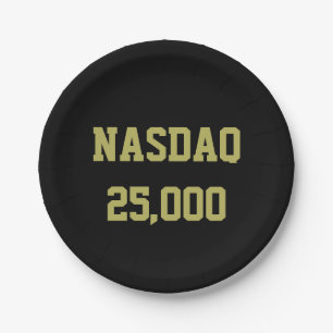 NASDAQ 25000 Stock Market Celebration Paper Plate