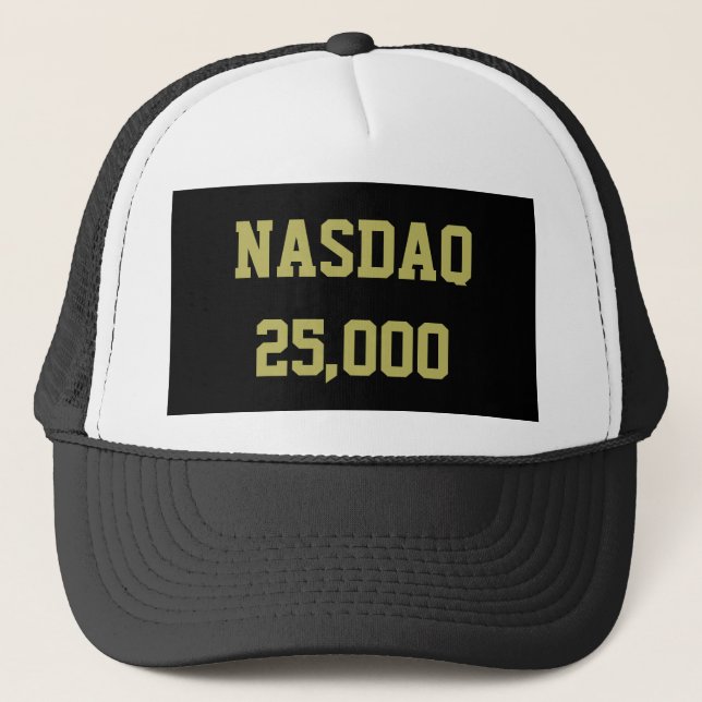 NASDAQ 25000 Stock Market Celebration Trucker Hat (Front)