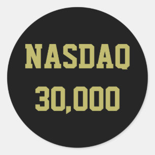 NASDAQ 30000 Stock Market Celebration Classic Round Sticker