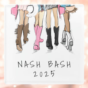 Nash Bash Bachelorette Fashion Cowboy Boots  Glass Coaster