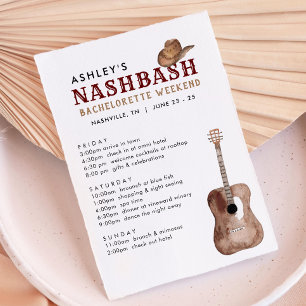 Nash Bash Nashville Bachelorette Weekend itinerary Invitation