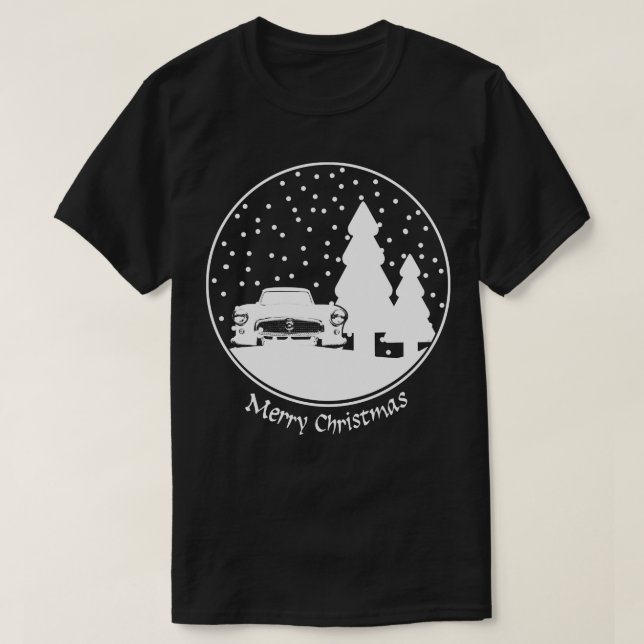Nash Metropolitan 1950s old classic Christmas snow T-Shirt (Design Front)
