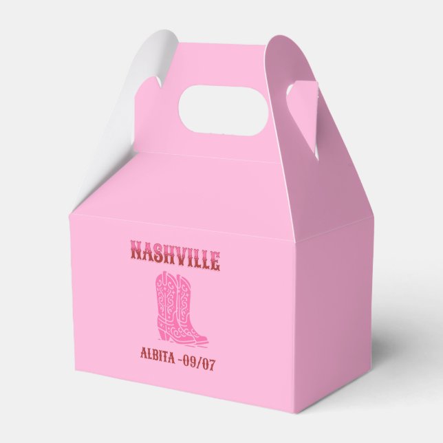 nash nash pink cowgirl boots favour box (Front Side)