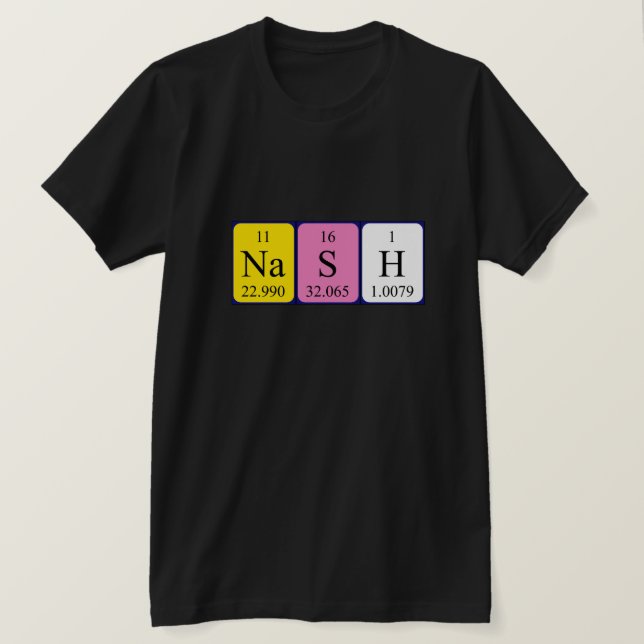 Nash periodic table name shirt (Design Front)