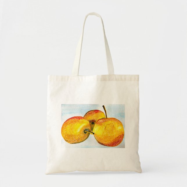 Nashi pears yellow watercolor fruit tote bag (Front)
